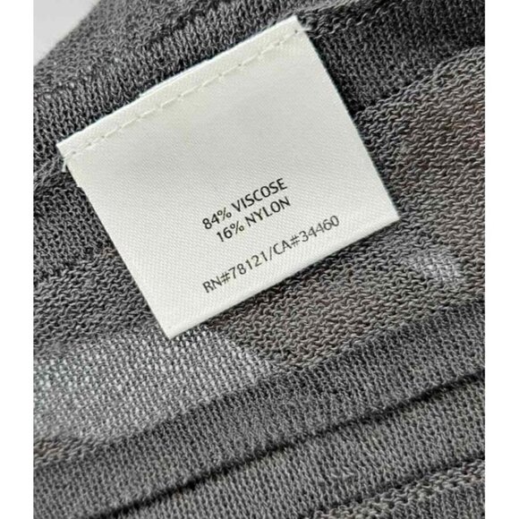 Eileen Fisher Gray Pleated Knit Long Sleeve Casual Open Front Cardigan - Picture 13 of 13